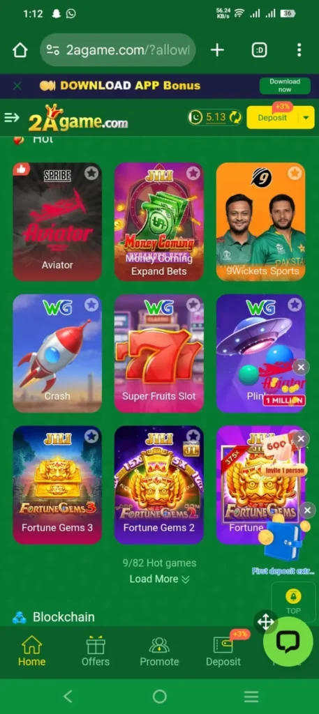 Variety of Games Inside 2A Game App