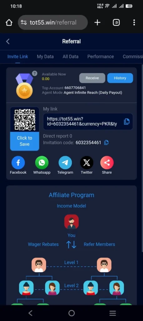 TOT55 Game Referral Program