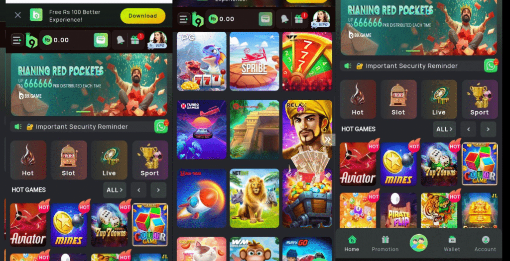 games available on B9 gameapp